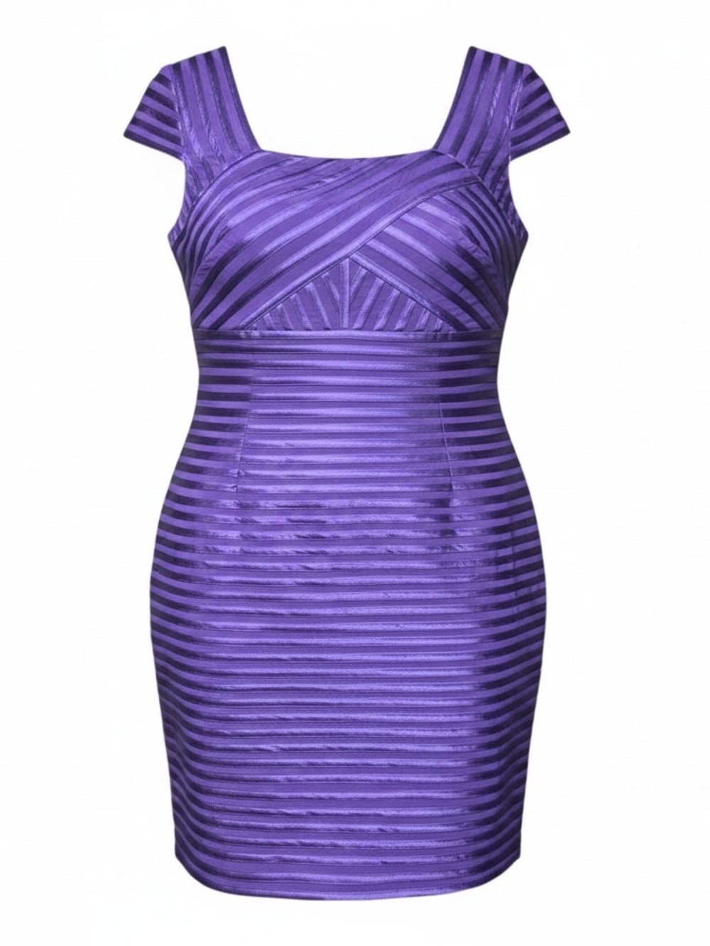 ADRIANNA PAPELL | Purple Bandage Dress Bodycon Cap Sleeve Sheath Cocktail | 6